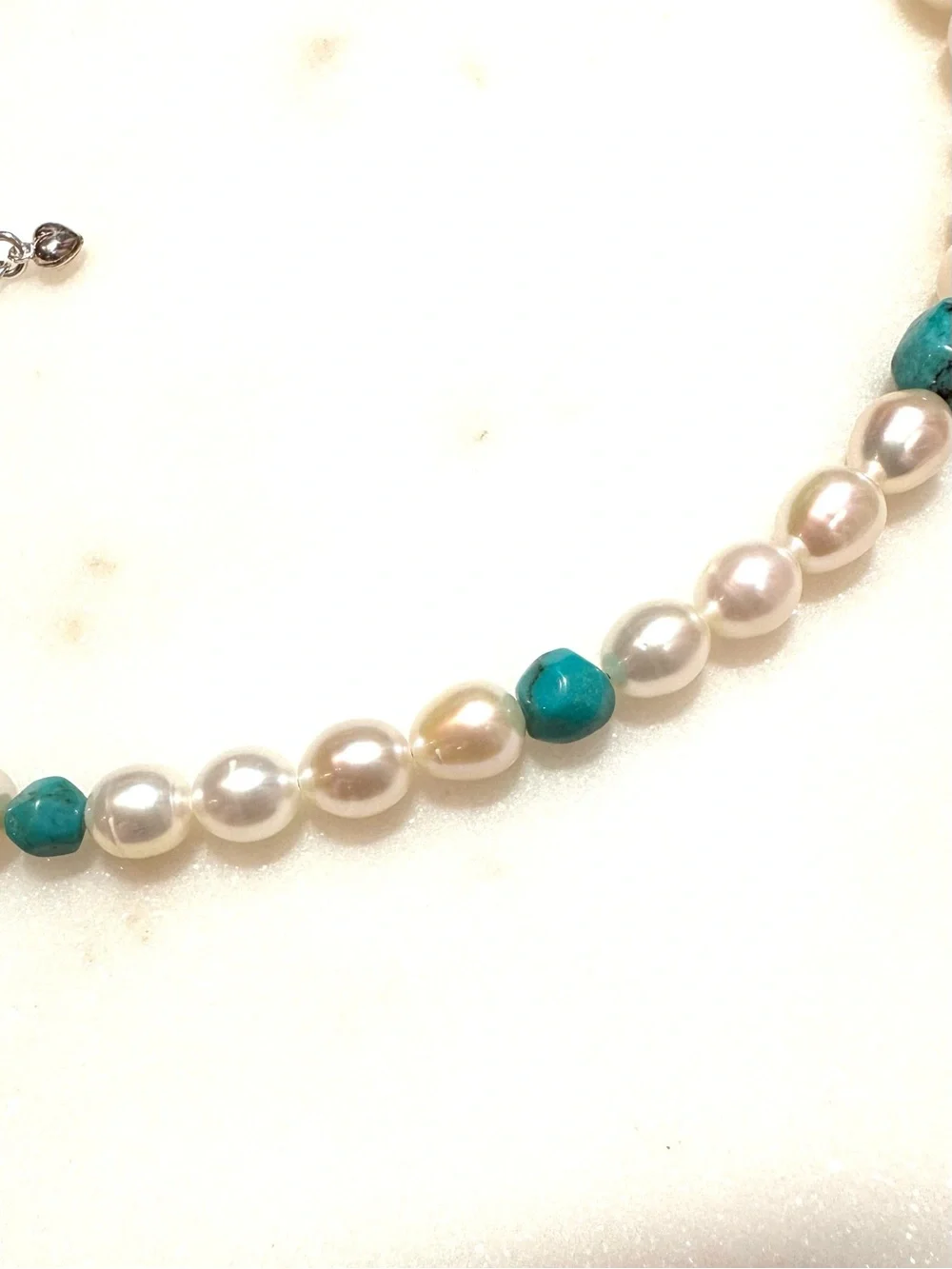 Jay King Off White Baroque Freshwater Pearl with Turquoise Beads Sterling Silver